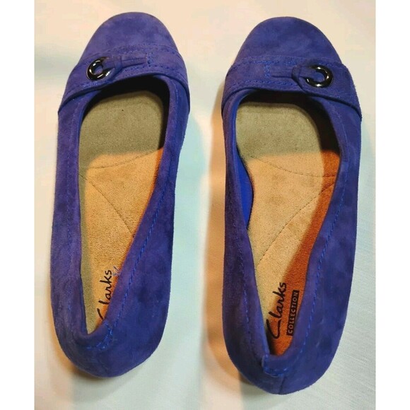 Clarks Royal Blue Suede Flats - Picture 4 of 7